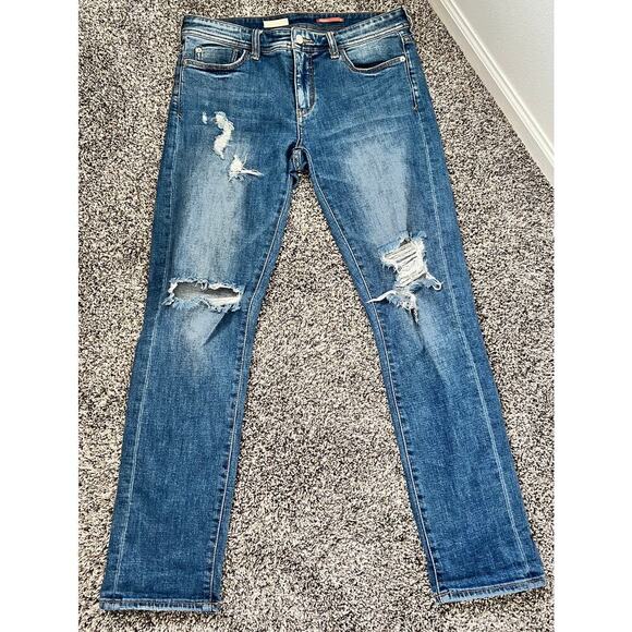 Pilcro by Anthropologie slim boyfriend crop jeans women's size 27 - Picture 1 of 6